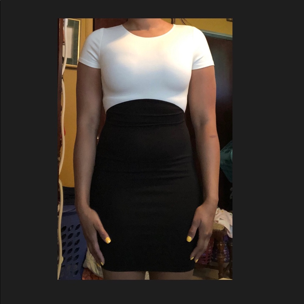 Black/cream mini dress